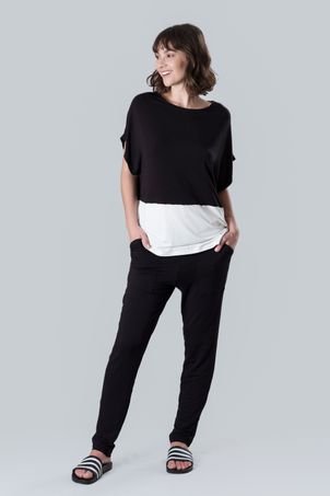 Calça Cigarrete Bamboo Preta