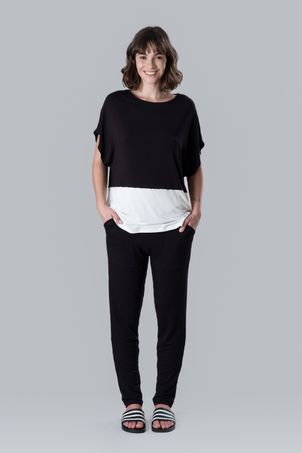 Calça Cigarrete Bamboo Preta