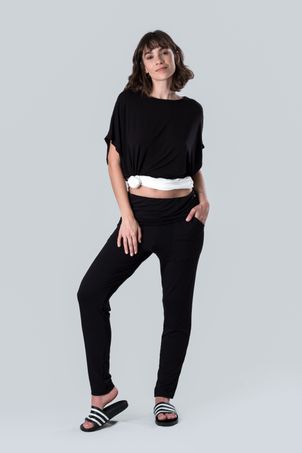 Calça Cigarrete Bamboo Preta