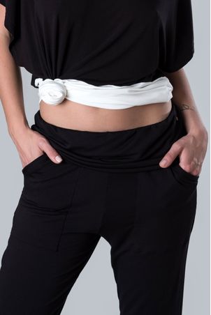 Calça Cigarrete Bamboo Preta