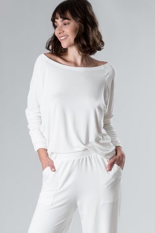 Biquíni Blusa Manga Longa Bamboo Off White