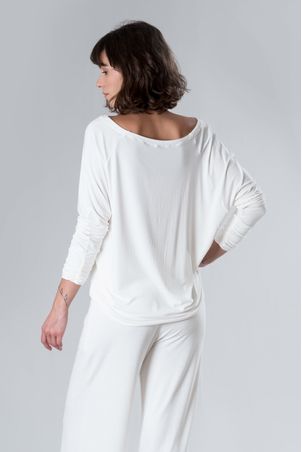 Biquíni Blusa Manga Longa Bamboo Off White