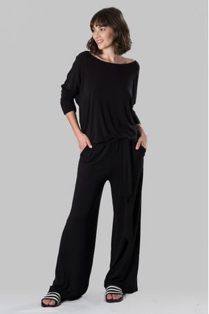 Biquíni Blusa Manga Longa Bamboo Preto