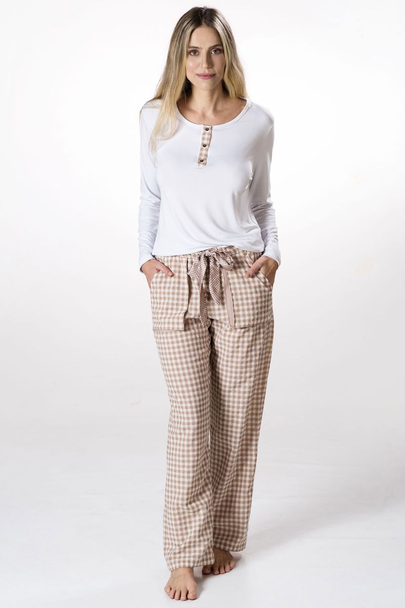 nude_PIjama_longo_vichy_nude_frente_
