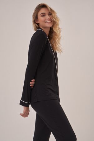 Pijama Longo Classic Preto
