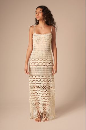 Vestido Saída Alças Magnólia Areia