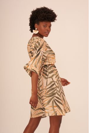 Saída Bora Bora Curta Folhagem Nude