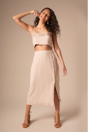 Saia Midi Natural Nude
