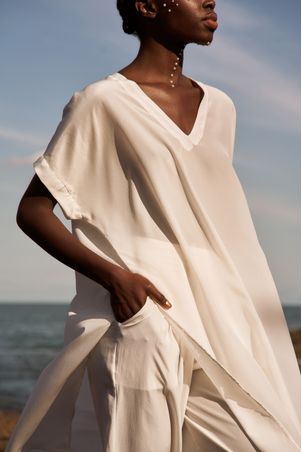 Blusa em Seda Conchas Off White