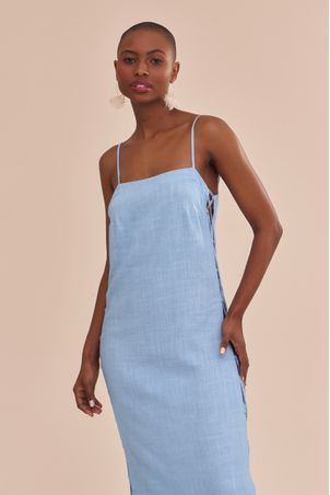 vestido longo aquamarine topázio