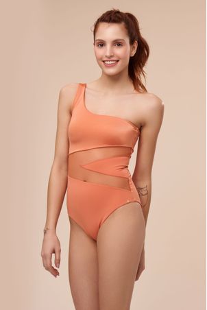 Collant um Ombro Só Athletic Papaya