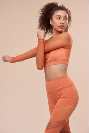 Top Manga Longa Athletic Papaya