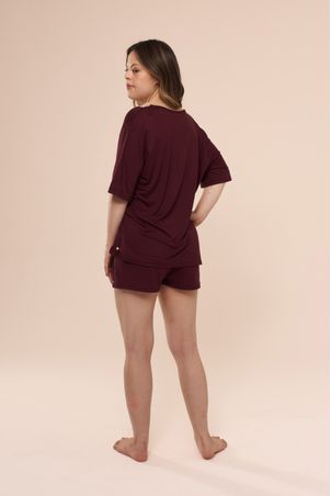 Pijama Curto Sweet Vinho
