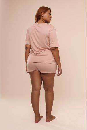 Pijama Curto Sweet Rosa Chá