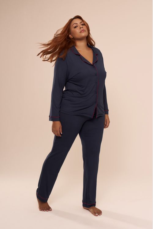 Pijama Longo Classic Navy