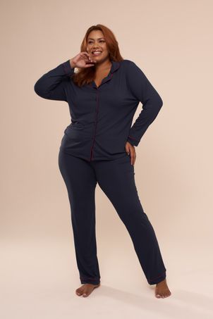 Pijama Longo Classic Navy