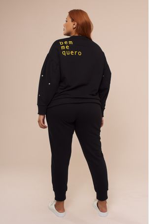 Calça Moletom Bem me Quero Preta