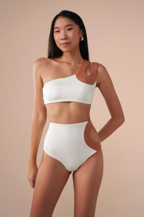 Top um Ombro só Contour Off White