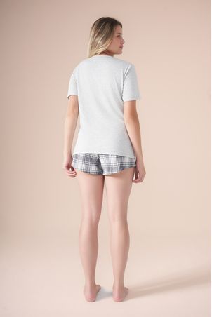 Pijama curto gray chess