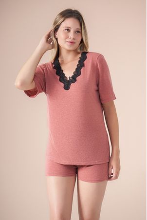 Pijama curto sweet canela