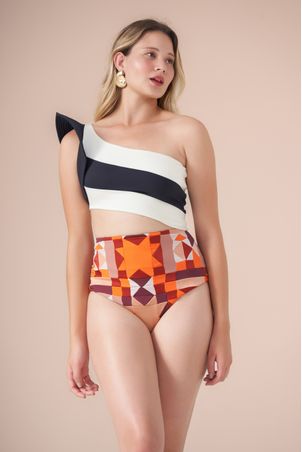 Calcinha Biquini Hot Pant Greenkini Solaris Laranja