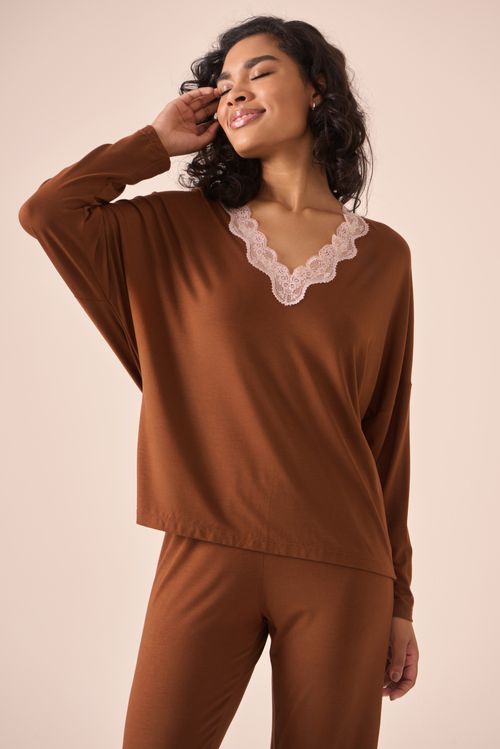pijama longo sweet cafe