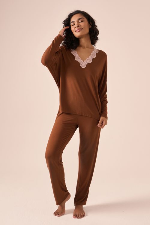 pijama longo sweet cafe