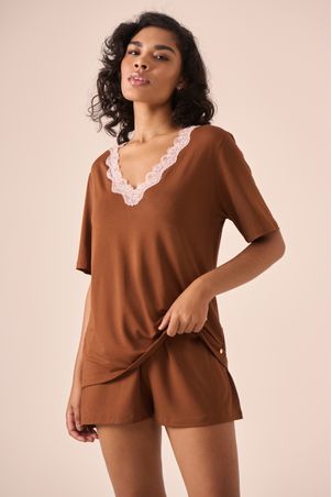 Pijama curto sweet cafe