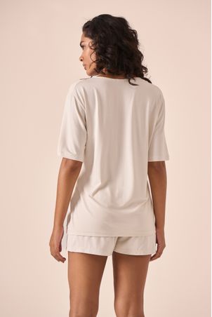 Pijama curto sweet off white