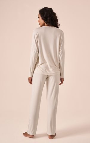 pijama longo sweet off white