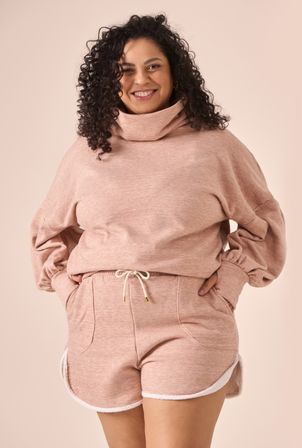 Blusa moletom fleece nude