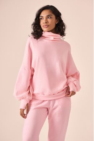 Blusa moletom fleece rosa