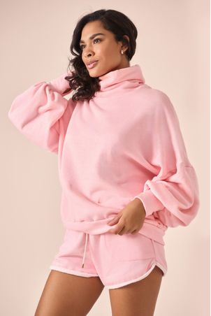 Blusa moletom fleece rosa