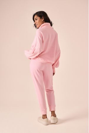 Blusa moletom fleece rosa