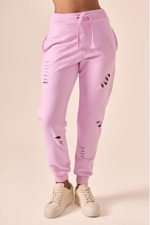 Calça moletom stoned rosa primavera