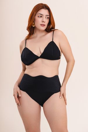 Conjunto Biquíni top triângulo e calcinha maxi maat preto
