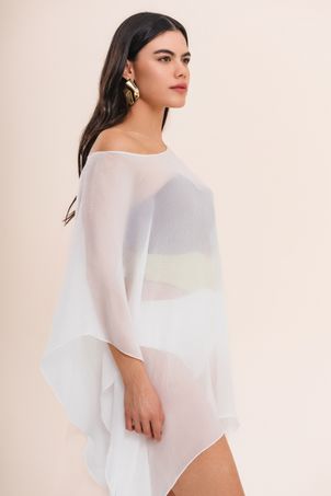 Vestido saída hera em seda maat off white