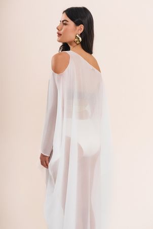 Vestido saída hera em seda maat off white