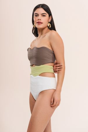 Maiô strapless maat pistache