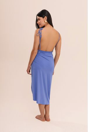 Saia bio com trançado frontal bio artemis azul lazuli