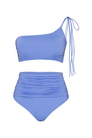 Top biquini um ombro só bio artemis azul lazuli