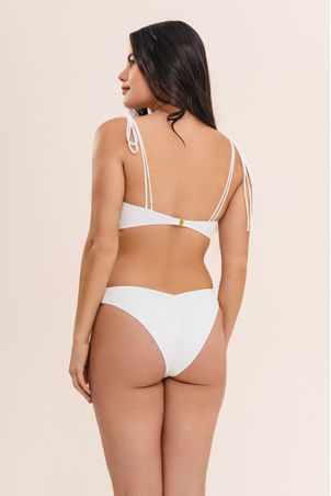 Calcinha Biquíni midi com franzidos bio artemis off white
