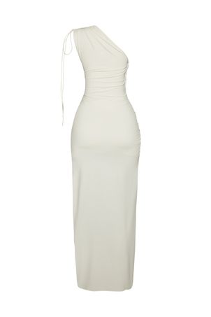Vestido longo franzido bio artemis off white