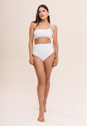 Top Biquíni um ombro só bio artemis off white