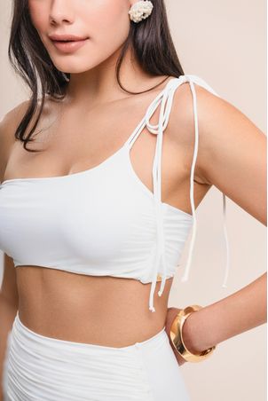 Top Biquíni um ombro só bio artemis off white