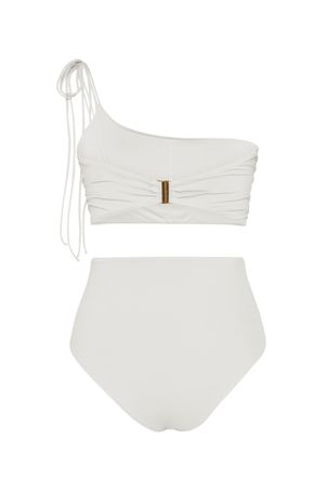 Top Biquíni um ombro só bio artemis off white