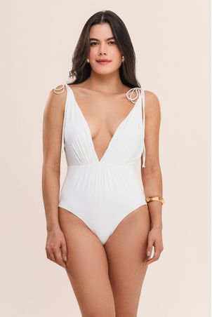Maiô com lacinhos bio artemis off white