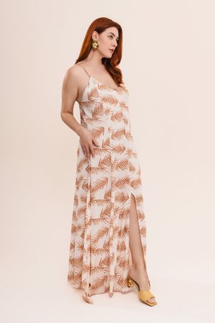Vestido Longo Palms Areia