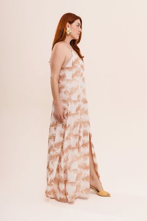 Vestido Longo Palms Areia