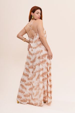 Vestido Longo Palms Areia